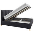 POLSTERBETT Lattenrost, Bettkasten Schwarz 160/200 cm  - Buchefarben/Schwarz, KONVENTIONELL, Holz/Textil (160/200cm) - Carryhome