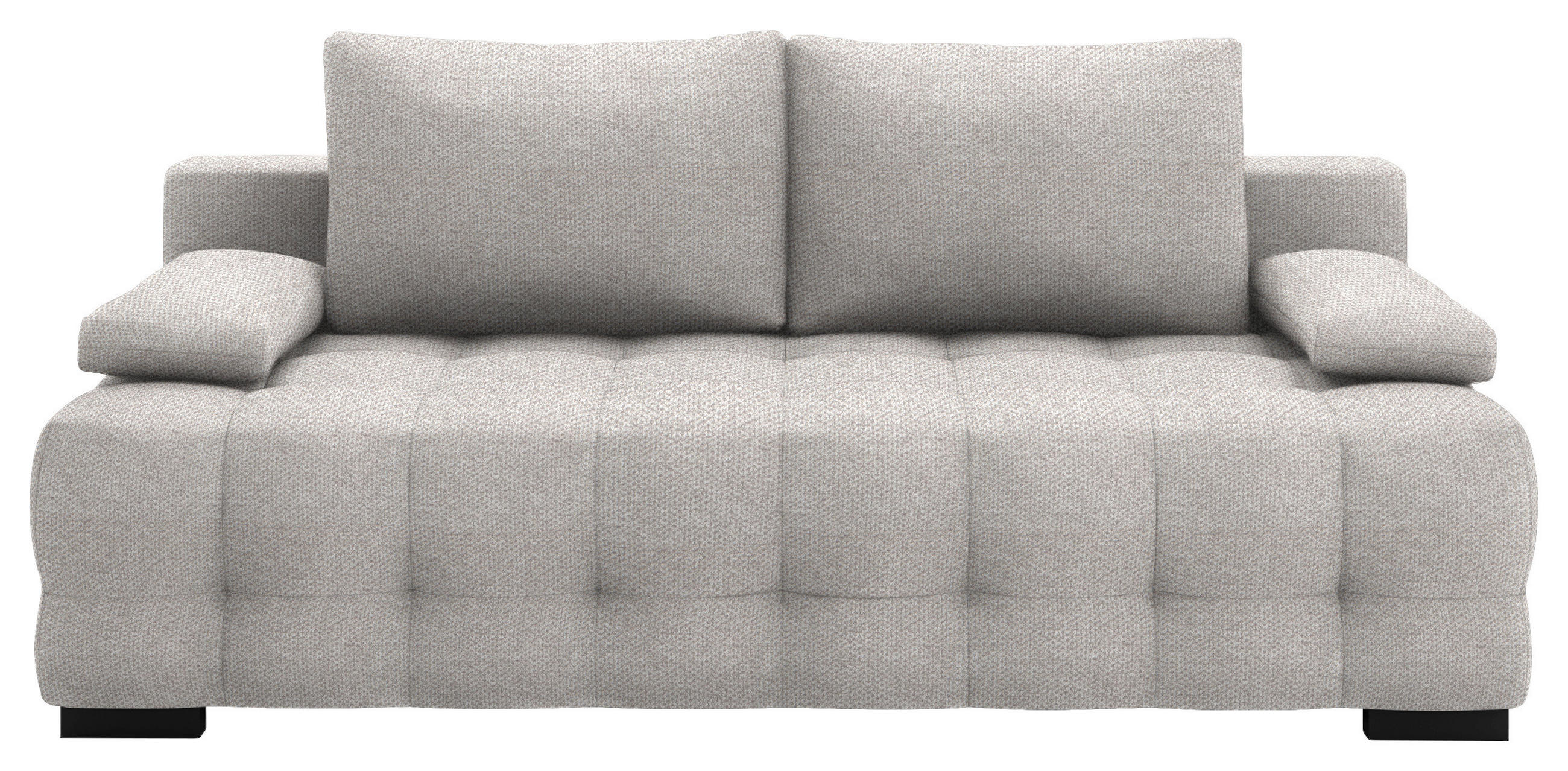 SCHLAFSOFA Jensen  mit Stoffauswahl, Schlafen auf Sitzhöhe, Rücken echt Struktur Hellgrau  - Hellgrau/Schwarz, KONVENTIONELL, Kunststoff/Textil (209/96/100cm) - Stylife