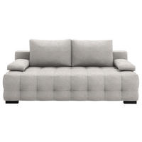 SCHLAFSOFA Jensen  mit Stoffauswahl, Schlafen auf Sitzhöhe, Rücken echt Struktur Hellgrau  - Hellgrau/Schwarz, KONVENTIONELL, Kunststoff/Textil (209/96/100cm) - Stylife