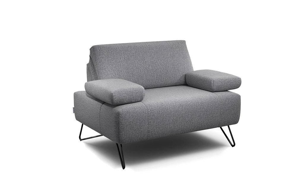SESSEL Chenille Anthrazit    - Anthrazit/Schwarz, Design, Textil/Metall (114-142/85/86-94cm) - SENSOO