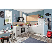 EINBAUKÜCHE Nicole  - Eichefarben/Grau, Design, Holzwerkstoff - Novel