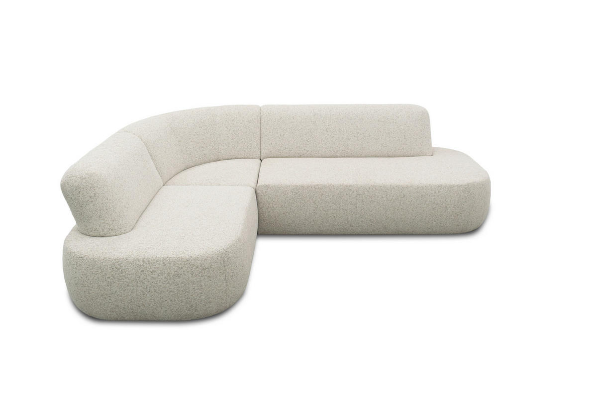 ECKSOFA 200 029 Beigebraun Webstoff  - Beigebraun/Schwarz, MODERN, Kunststoff/Textil (280/214cm) - Livetastic