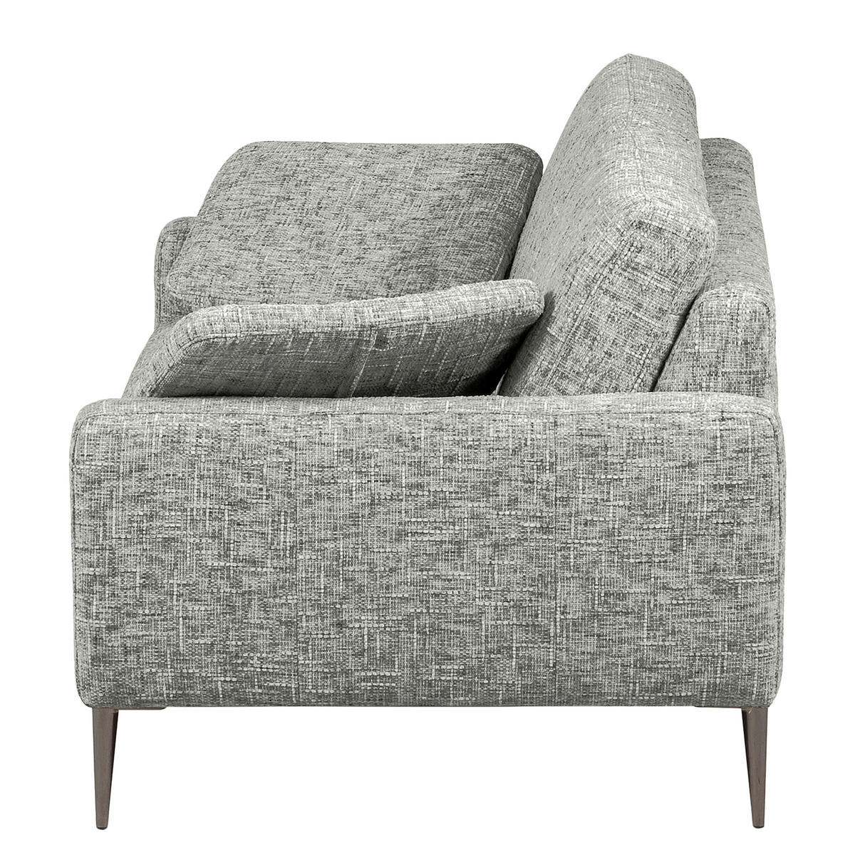2-SITZER-SOFA Webstoff Grau  - Schwarzchrom/Grau, Design, Textil/Metall (157/85/92cm) - Livetastic