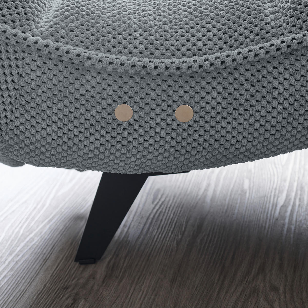 RELAXLIEGE in Webstoff Grau  - Schwarz/Grau, Design, Textil/Metall (78/83/168cm) - Welnova