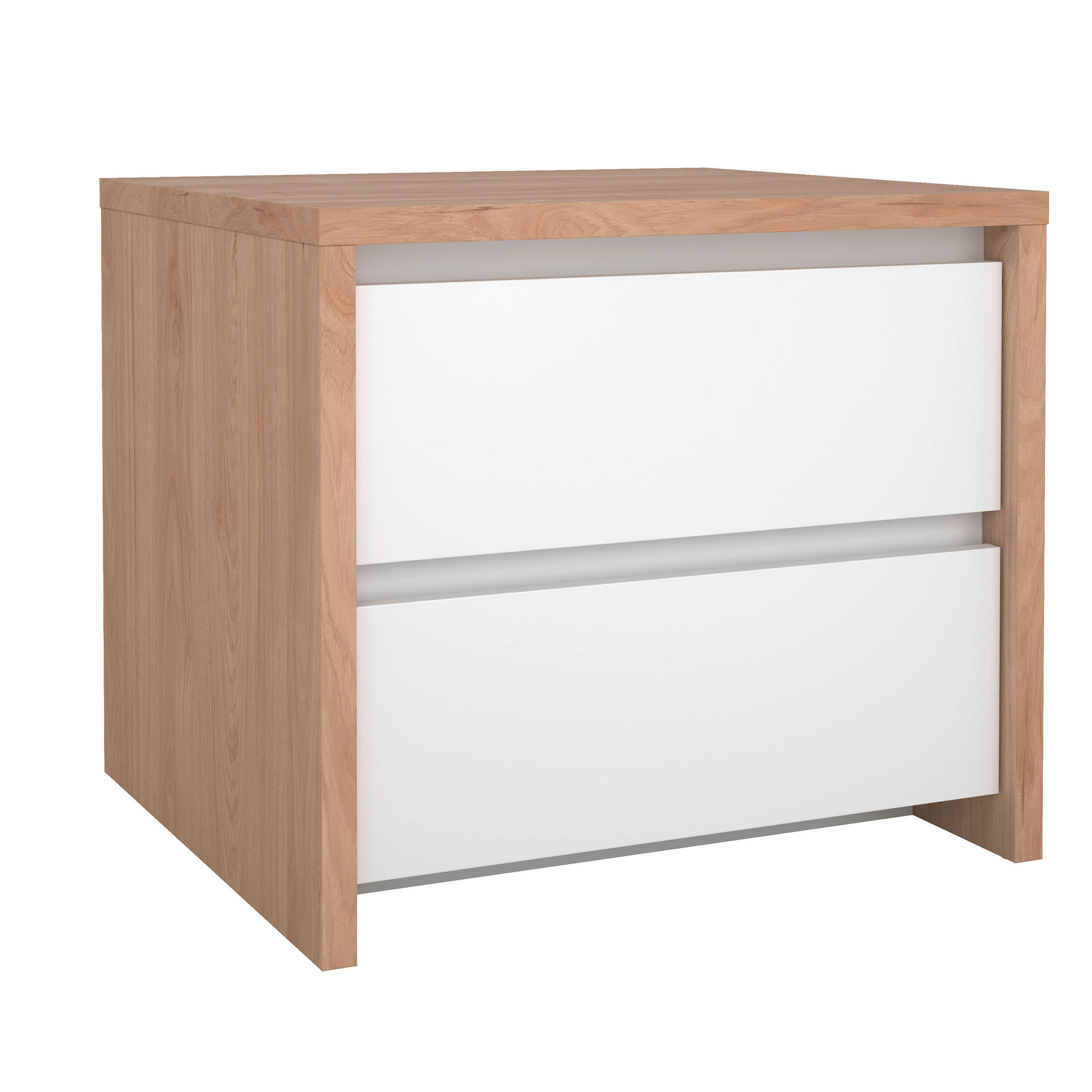 Boxxx NOČNÍ STOLEK, bílá, barvy dubu, 52/45/48 cm
