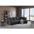 ECKSOFA Dunkelgrau Chenille  - Dunkelgrau/Schwarz, MODERN, Kunststoff/Textil (315/180cm) - Hom`in