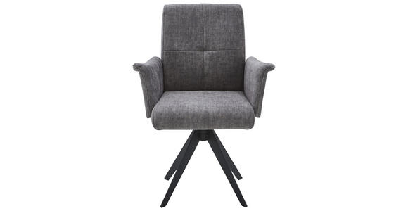 ARMLEHNSTUHL  in Stahl Flachgewebe  - Schwarz/Grau, Design, Holzwerkstoff/Textil (65/90/61cm) - Dieter Knoll