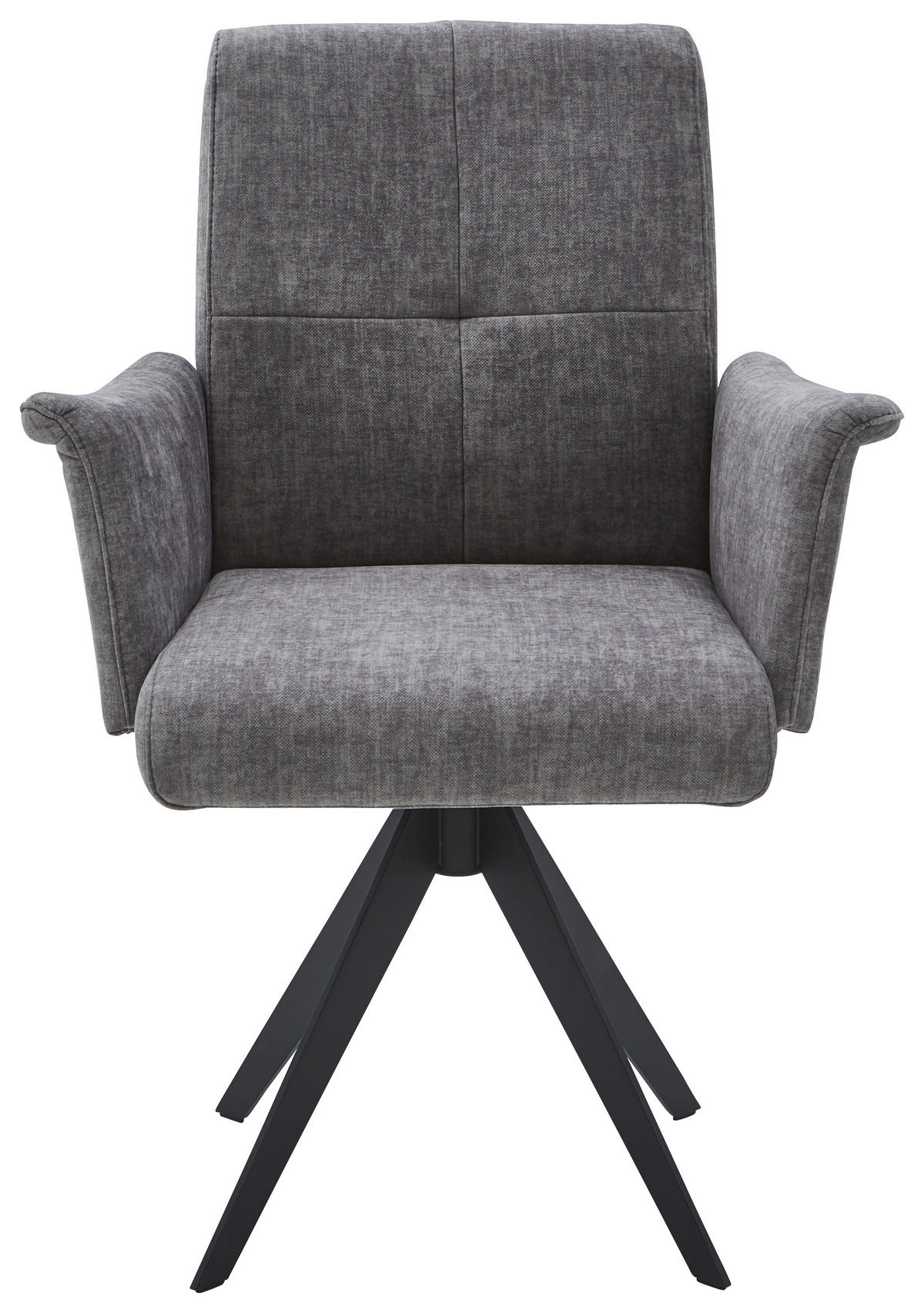 ARMLEHNSTUHL  in Stahl Flachgewebe  - Schwarz/Grau, Design, Holzwerkstoff/Textil (65/90/61cm) - Dieter Knoll