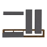DNEVNI REGAL,  antracit, barve hrasta  - barve hrasta/antracit, Basics, leseni material (277/173/35cm) - Ti'me