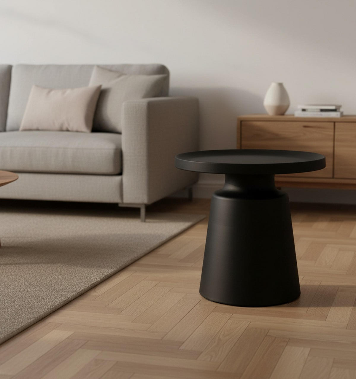 BEISTELLTISCH 49/49/45,5 cm Schwarz rund  - Schwarz, Design, Metall (49/49/45,5cm) - Xora