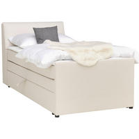 BOXSPRING-ÁGY 120/200 cm  krémszínű  - krémszínű/fekete, Modern, textil/fa (120/200cm) - MID.YOU