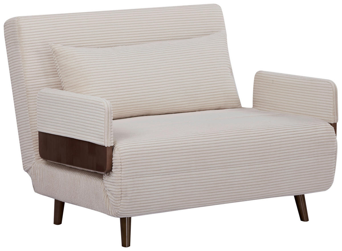 SCHLAFSESSEL Cord Creme    - Hellbraun/Creme, MODERN, Holz/Textil (107/82/91cm) - Livetastic