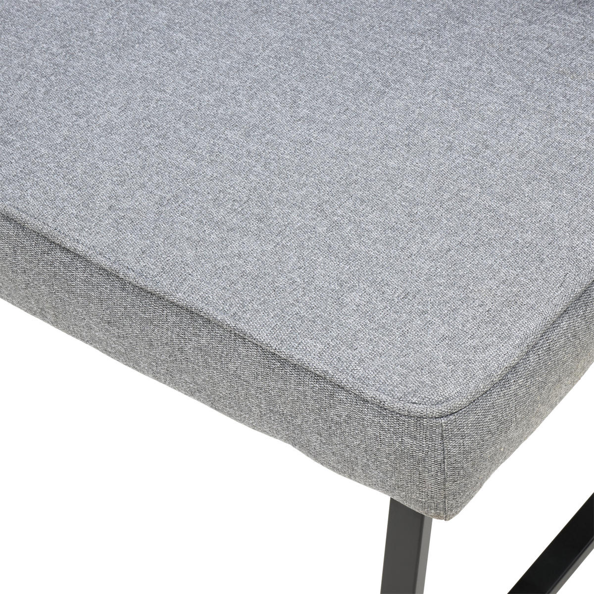 ECKBANK Holz, Metall, Textil Dunkelgrau  - Dunkelgrau/Schwarz, Konventionell, Holz/Textil (205/155cm) - MID.YOU