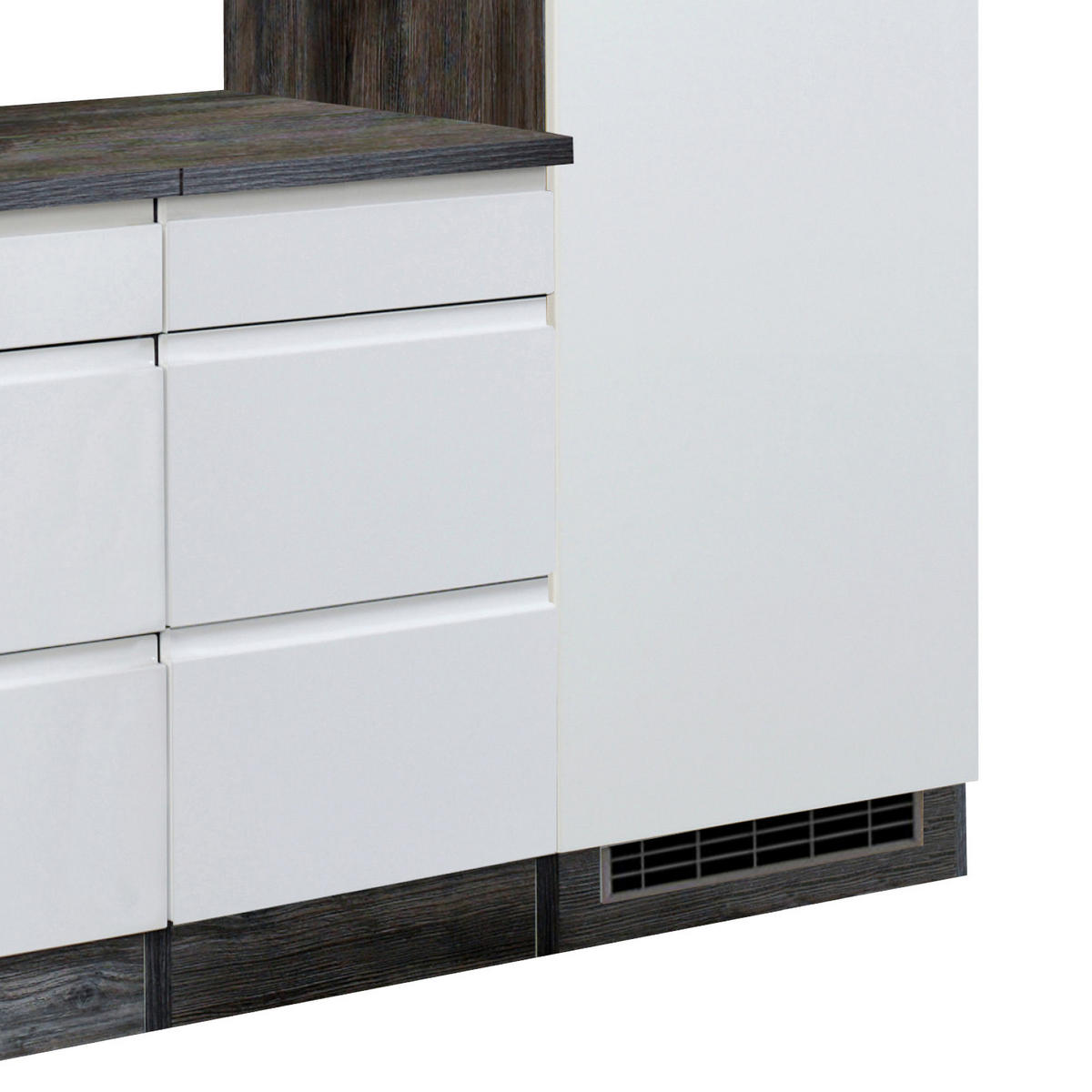 KÜCHENLEERBLOCK 270 cm   in Grau, Weiss Hochglanz  - Weiss Hochglanz/Weiss, Basics, Holzwerkstoff (270cm) - Held