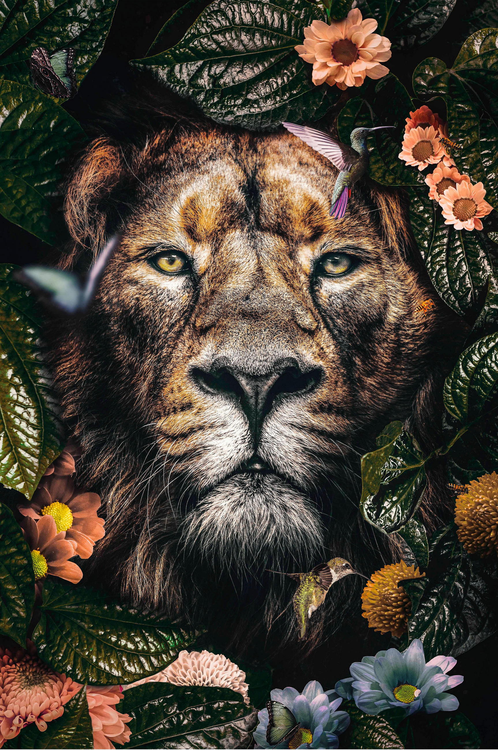 GLASBILD Tiere  - Multicolor/Orange, Basics, Glas (98/148/5cm) - Wandkraft