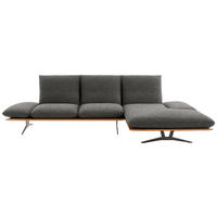 ECKSOFA Flachgewebe Anthrazit  - Anthrazit/Schwarz, Design, Holz/Textil (314/159cm) - Dieter Knoll