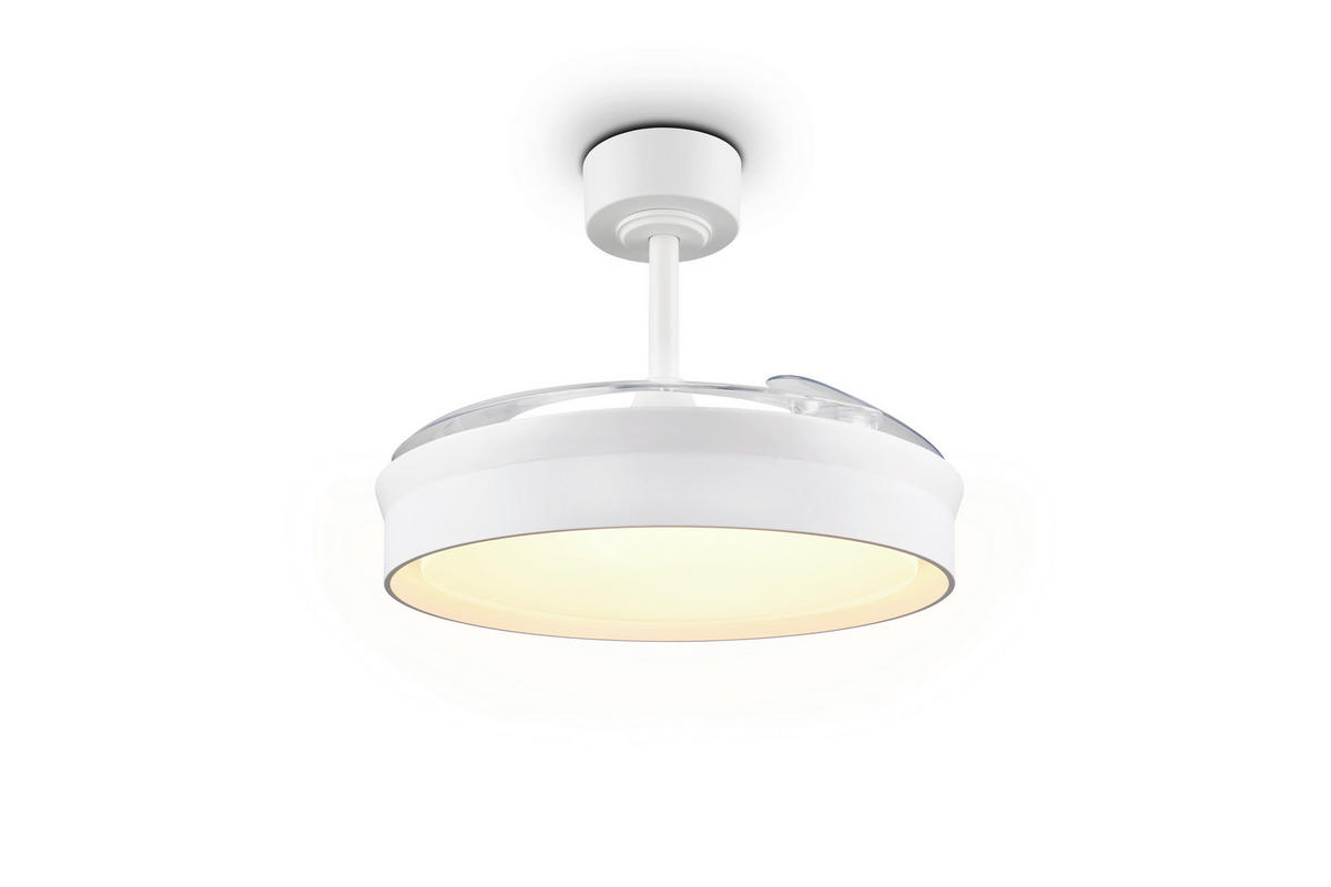 DECKENVENTILATOR - Klar/Weiß, Design, Kunststoff/Metall (46/39cm)