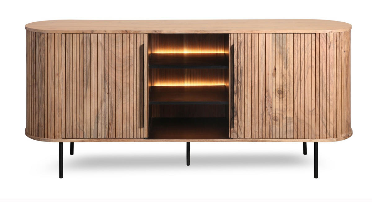 KOMMODE  in 175/80/40 cm  - Grau, KONVENTIONELL, Holz/Metall (175/80/40cm) - Livetastic