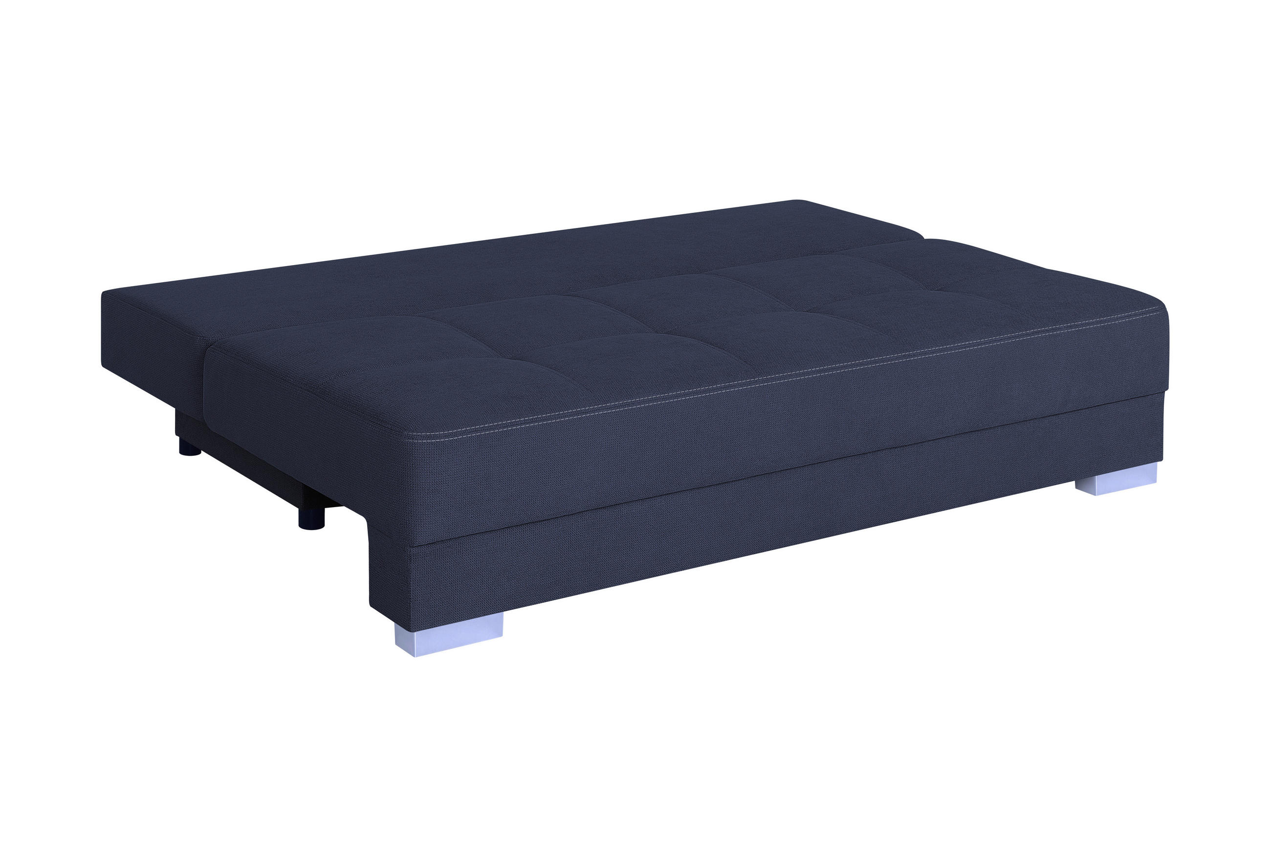 Thumbnail - P & B Schlafsofa, Dunkelblau, Textil, 2-Sitzer, Füllung: Schaumstoffflocken,Schaumstoffflocken, 200x90x110 cm, Wohnzimme...