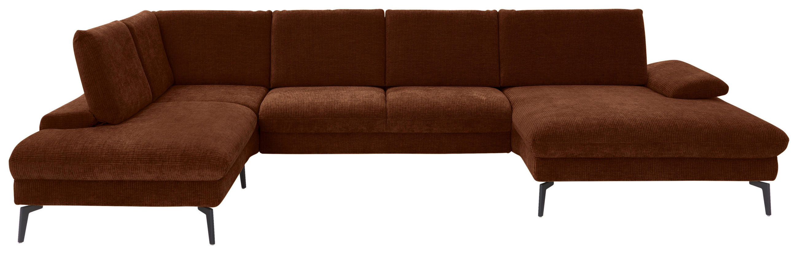 WOHNLANDSCHAFT in Webstoff Rostfarben  - Rostfarben/Schwarz, Design, Textil/Metall (208/354/157cm) - Dieter Knoll