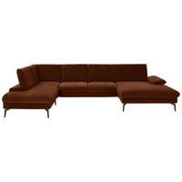 WOHNLANDSCHAFT in Webstoff Rostfarben  - Rostfarben/Schwarz, Design, Textil/Metall (208/354/157cm) - Dieter Knoll