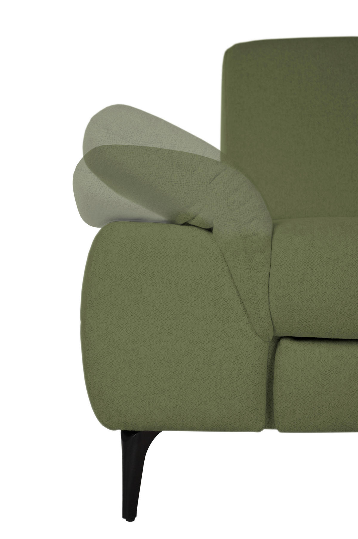 ECKSOFA ALMA Grün Chenille  - Schwarz/Grün, Design, Textil/Metall (285/191cm) - Livetastic