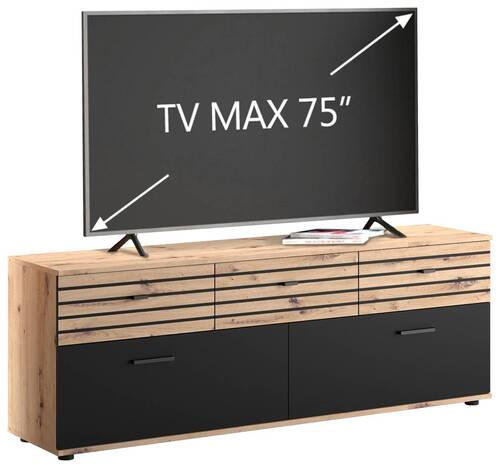 LOWBOARD  in 168/59,9/38 cm  - Schwarz/Eiche Artisan, KONVENTIONELL, Holzwerkstoff/Kunststoff (168/59,9/38cm) - Carryhome