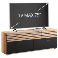 LOWBOARD  in 168/59,9/38 cm  - Schwarz/Eiche Artisan, KONVENTIONELL, Holzwerkstoff/Kunststoff (168/59,9/38cm) - Carryhome