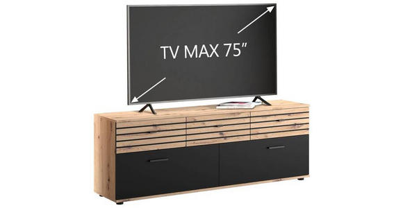 LOWBOARD in 168/59,9/38 cm - Schwarz/Eiche Artisan, KONVENTIONELL, Holzwerkstoff/Kunststoff (168/59,9/38cm) - Carryhome