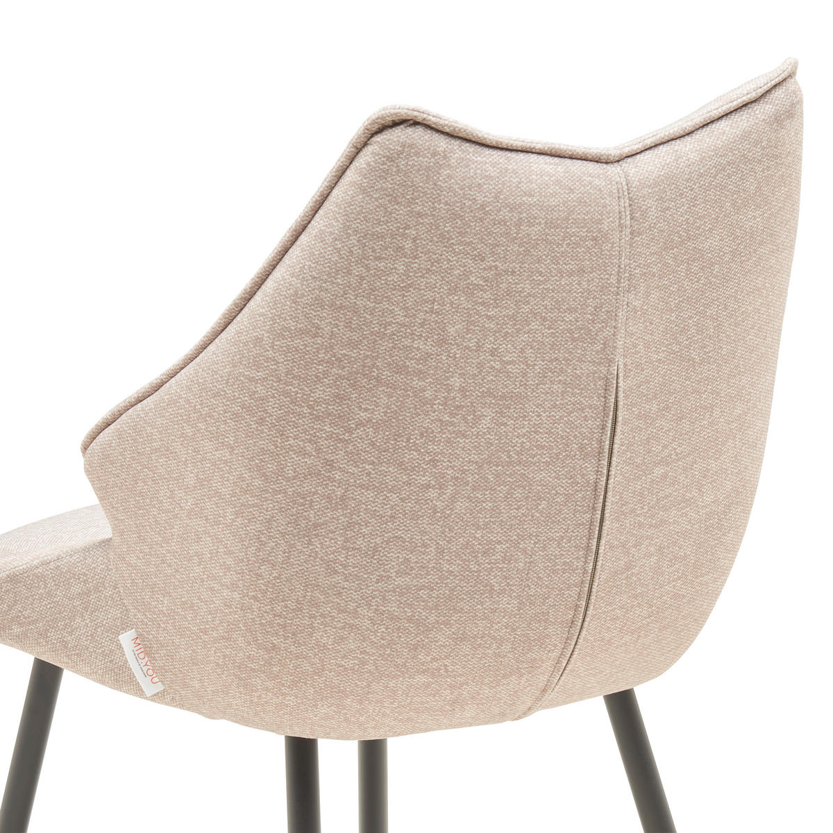 STUHL  in Eisen Samt  - Beige/Schwarz, Lifestyle, Textil/Metall (55/87/61cm) - MID.YOU