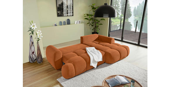 ECKSOFA Rostfarben Flachgewebe  - Rostfarben/Schwarz, KONVENTIONELL, Kunststoff/Textil (274/174cm) - Carryhome