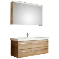 BADEZIMMER  in 123 cm  - Chromfarben/Eichefarben, KONVENTIONELL, Glas/Holzwerkstoff (123cm) - Pelipal