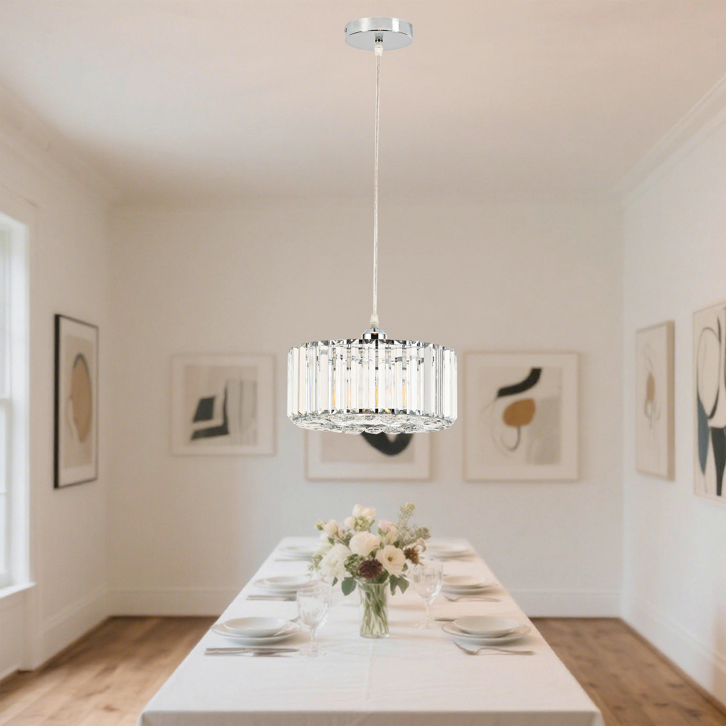 HÄNGELEUCHTE  - Chromfarben, Design, Glas (120/27.5/27.5cm)