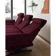 ECKSOFA Weinrot Flachgewebe  - Weinrot/Schwarz, Design, Textil/Metall (176-217/279-327cm) - Dieter Knoll