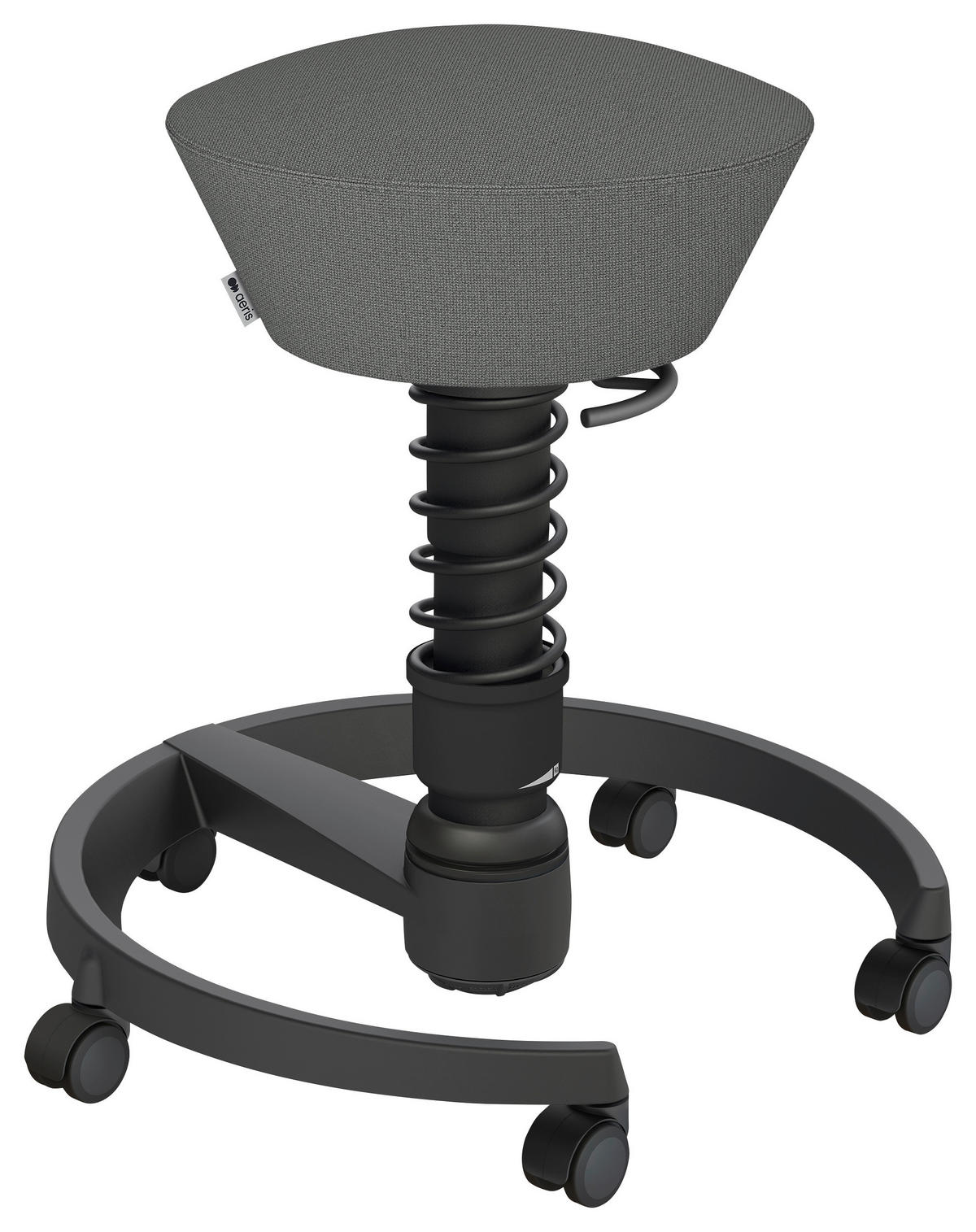 BÜROHOCKER 55/45,66/55 cm  - Schwarz/Grau, Basics, Textil/Metall (55/45,66/55cm) - Aeris