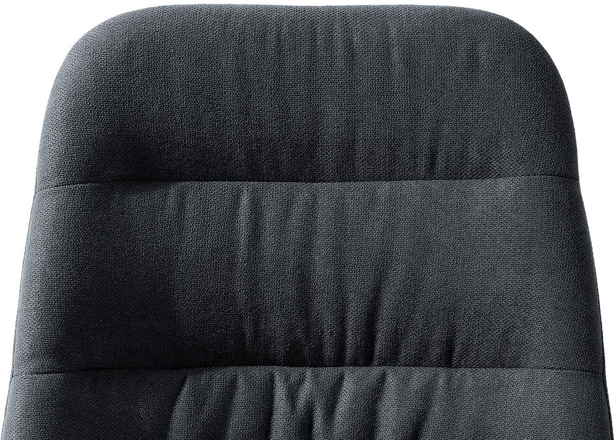 STUHL Leinenoptik Schwarz, Dunkelgrau  - Dunkelgrau/Schwarz, Design, Textil/Metall (46,5/86,5/58cm) - Ti'me