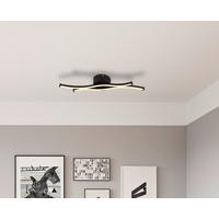 LED-DECKENLEUCHTE    47,6/10/5,6 cm  - Opal/Schwarz, Design, Kunststoff/Metall (47,6/10/5,6cm) - Globo