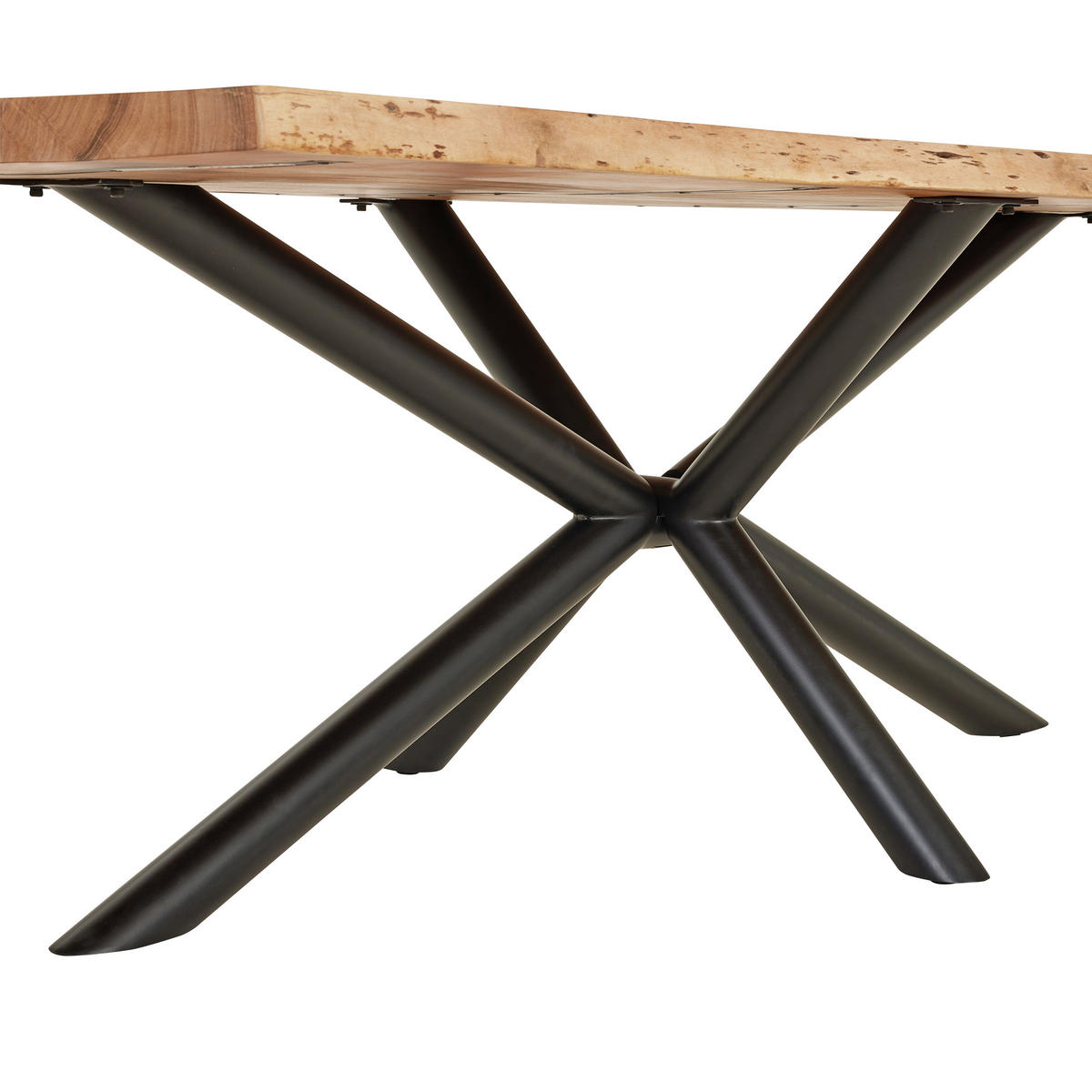 ESSTISCH in Holz, Metall 220/100/78 cm   - Schwarz/Akaziefarben, Romantik / Landhaus, Holz/Metall (220/100/78cm) - Landscape