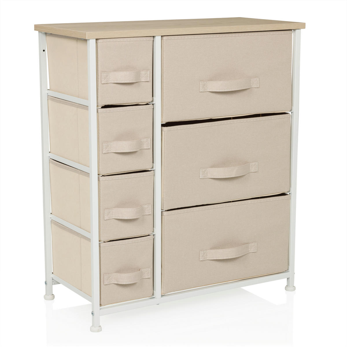 KOMMODE  in 63,5/73/30 cm  - Beige/Weiß, MODERN, Kunststoff/Textil (63,5/73/30cm) - MID.YOU