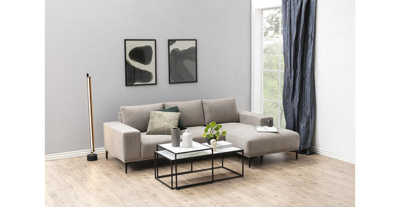 COUCHTISCHSET Kristallglas 50-100/50-55/35-43 cm rechteckig Schwarz, Weiß - Schwarz/Weiß, Design, Glas/Metall (50-100/50-55/35-43cm) - Carryhome