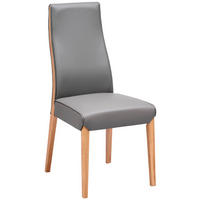 STUHL  in Echtleder pigmentiert  - Konventionell, Leder/Holz (47/104/61cm) - Livetastic
