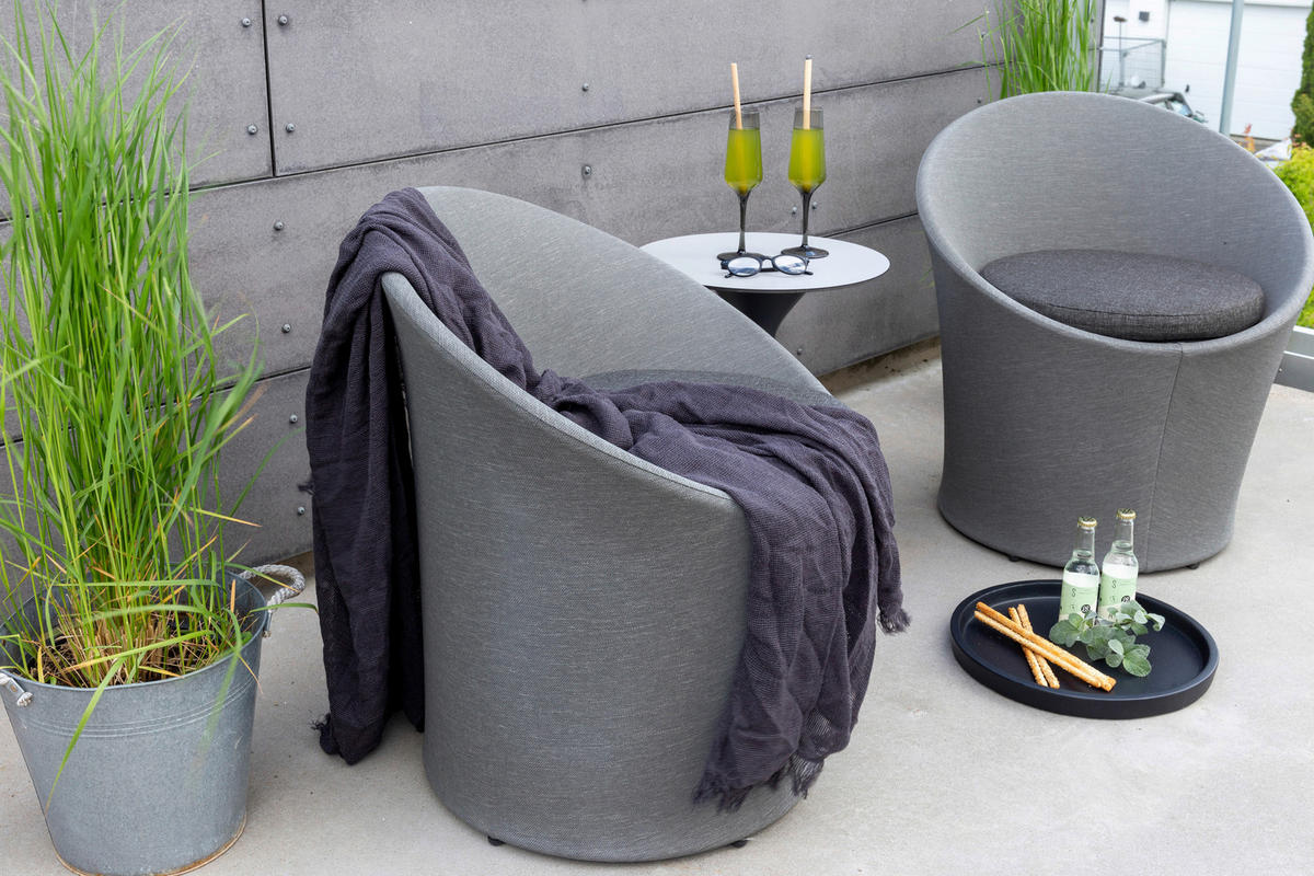 GARTENSET Aluminium  - Grau, KONVENTIONELL, Textil/Metall - Gardenson