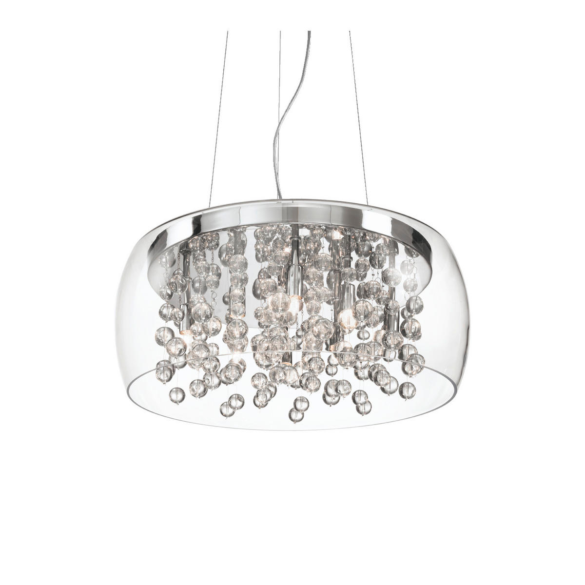 HÄNGELEUCHTE Trasparente 50/45\220 cm   - Chromfarben/Transparent, KONVENTIONELL, Glas/Metall (50/45\220cm)