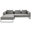 ECKSOFA in Cord Dunkelgrau  - Dunkelgrau/Schwarz, Konventionell, Textil/Metall (178/284cm) - Hom`in