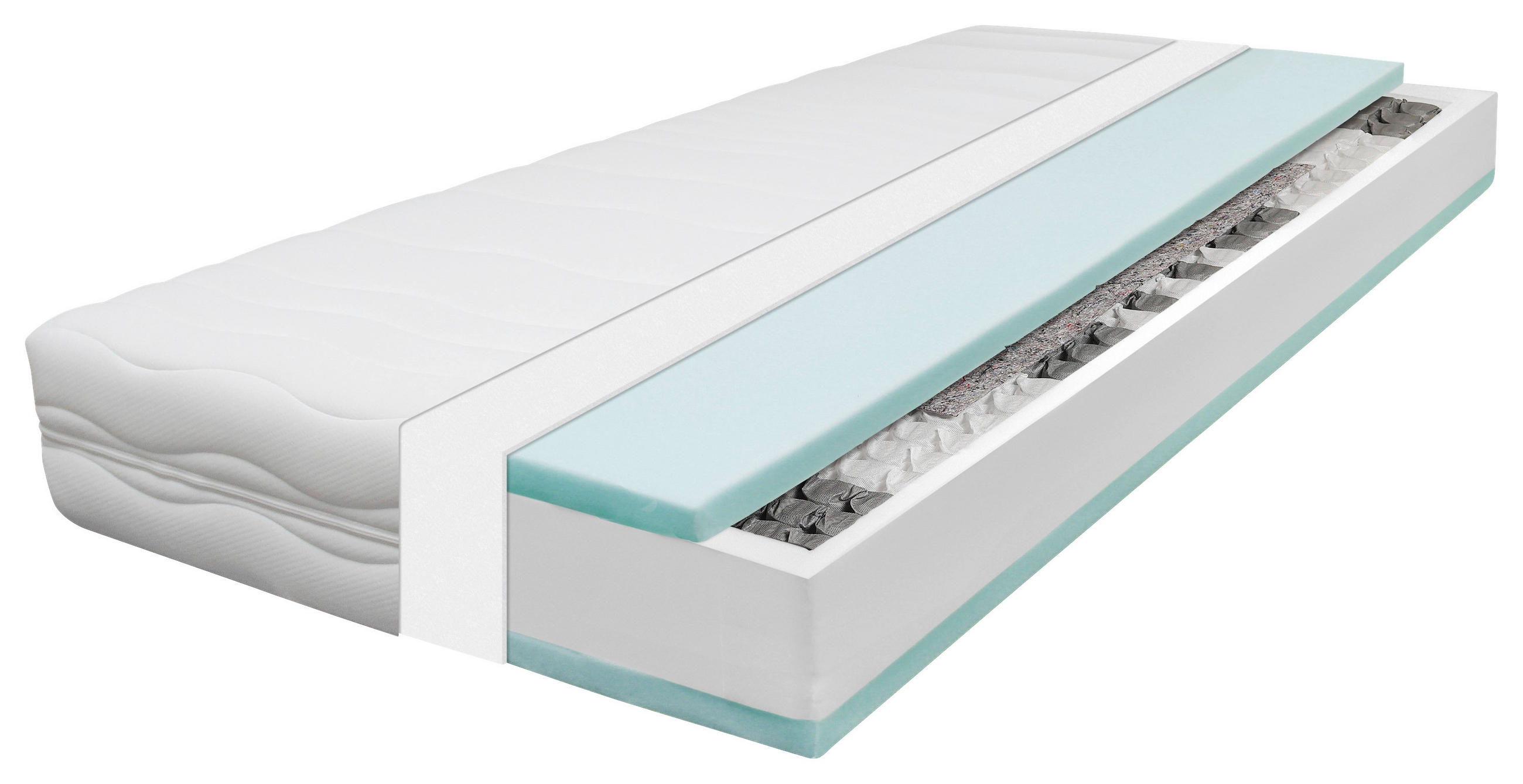 TASCHENFEDERKERNMATRATZE 90/200 cm Höhe ca. 21 cm  - Weiß, Basics, Textil (90/200cm) - Xora