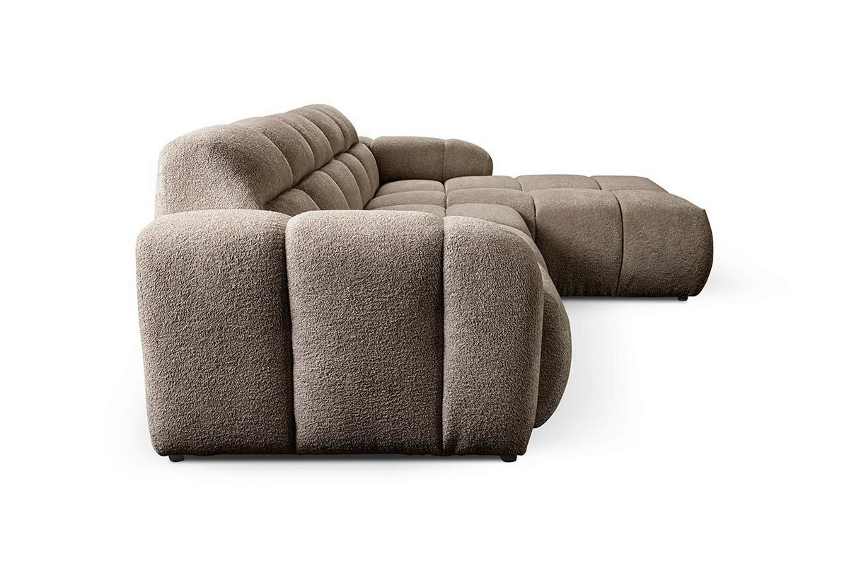 ECKSOFA VENTO in Struktur Hellbraun  255/175 cm  - Hellbraun/Schwarz, Design, Holz/Holzwerkstoff (255/175cm) - MID.YOU