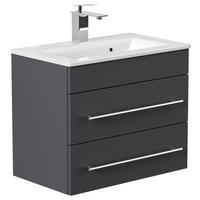 BADEZIMMER  in 60,6 cm  - Silberfarben/Graphitfarben, MODERN, Keramik/Holzwerkstoff (60,6cm) - MID.YOU