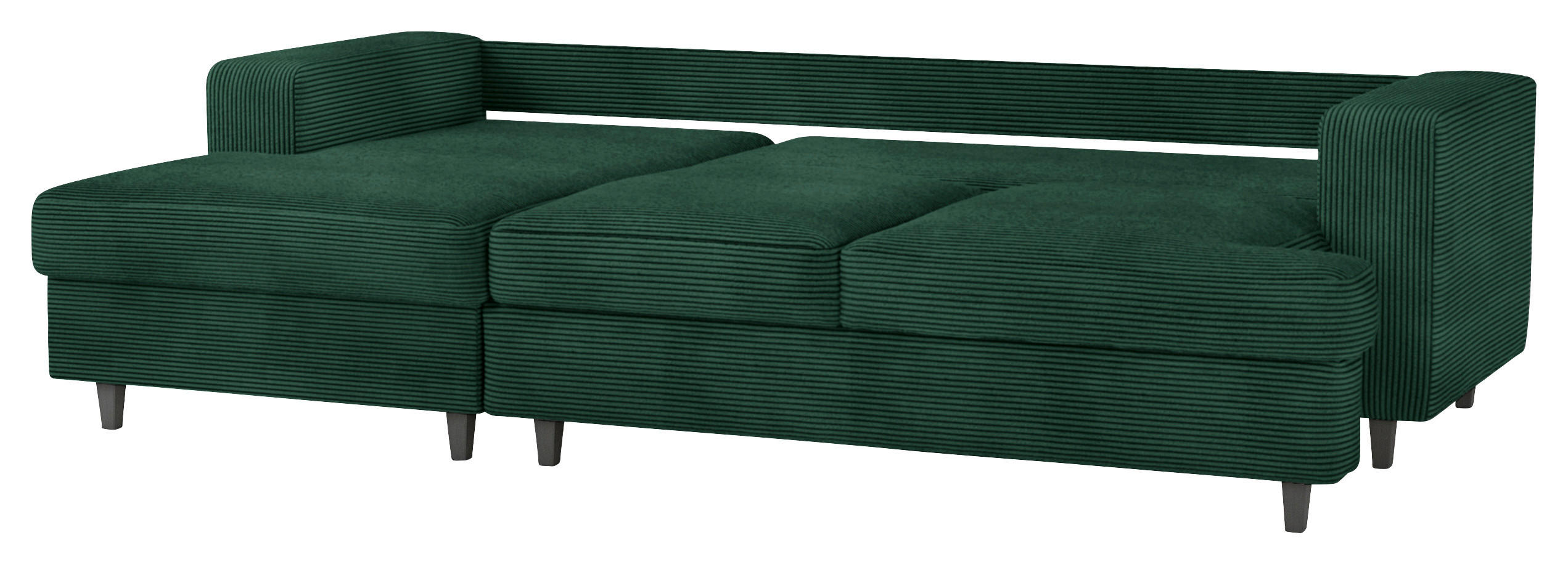 Thumbnail - Mid.you Ecksofa, Grün, Textil, Buche, 3-4-Sitzer, Füllung: Schaumstoff, Ottomane links, L-Form, 247x140 cm, Liegefunktio...