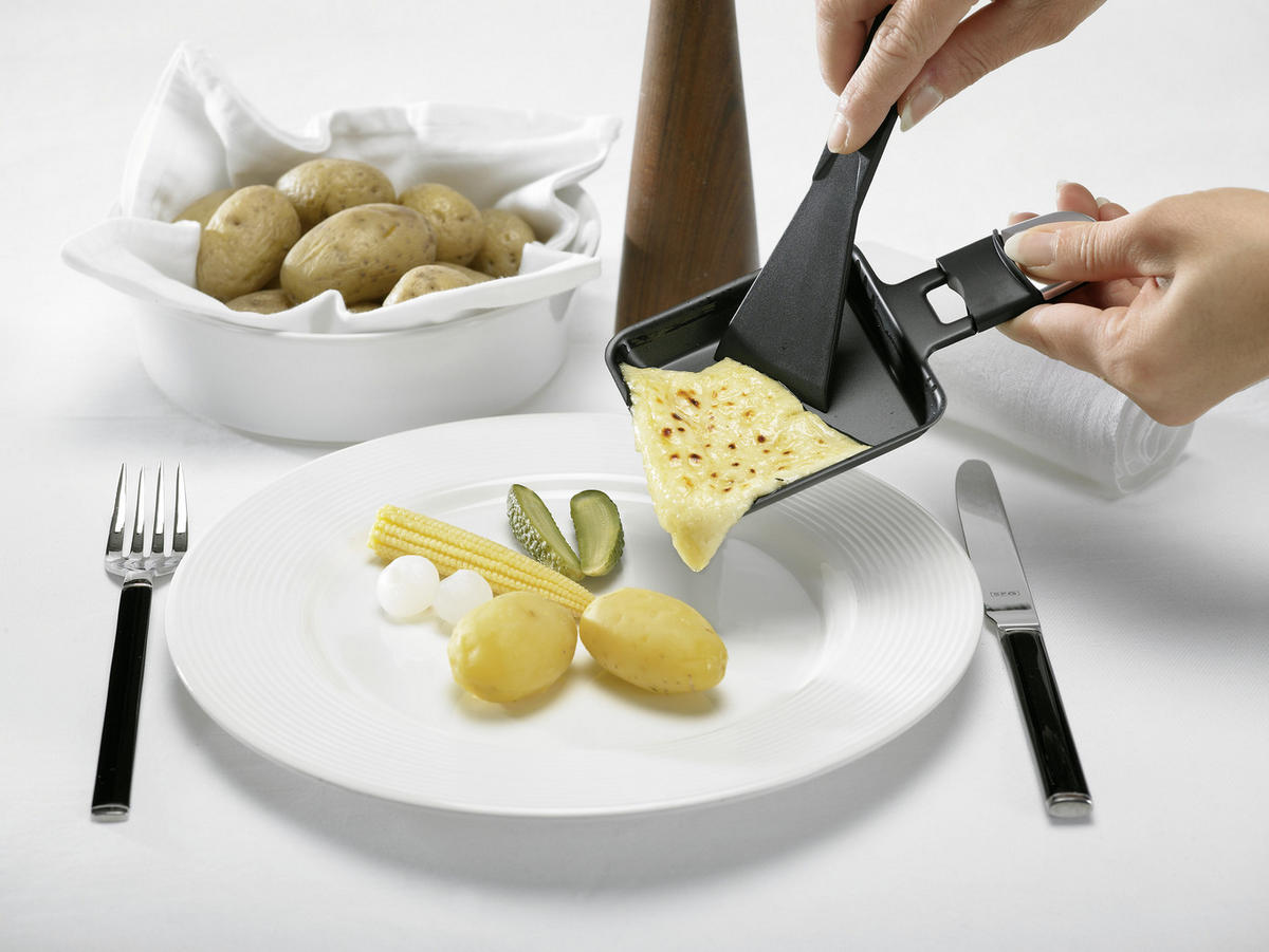 RACLETTE-GRILL  - Schwarz/Grau, Design, Kunststoff/Stein (45,5/27/15,5cm) - Trisa Electronics