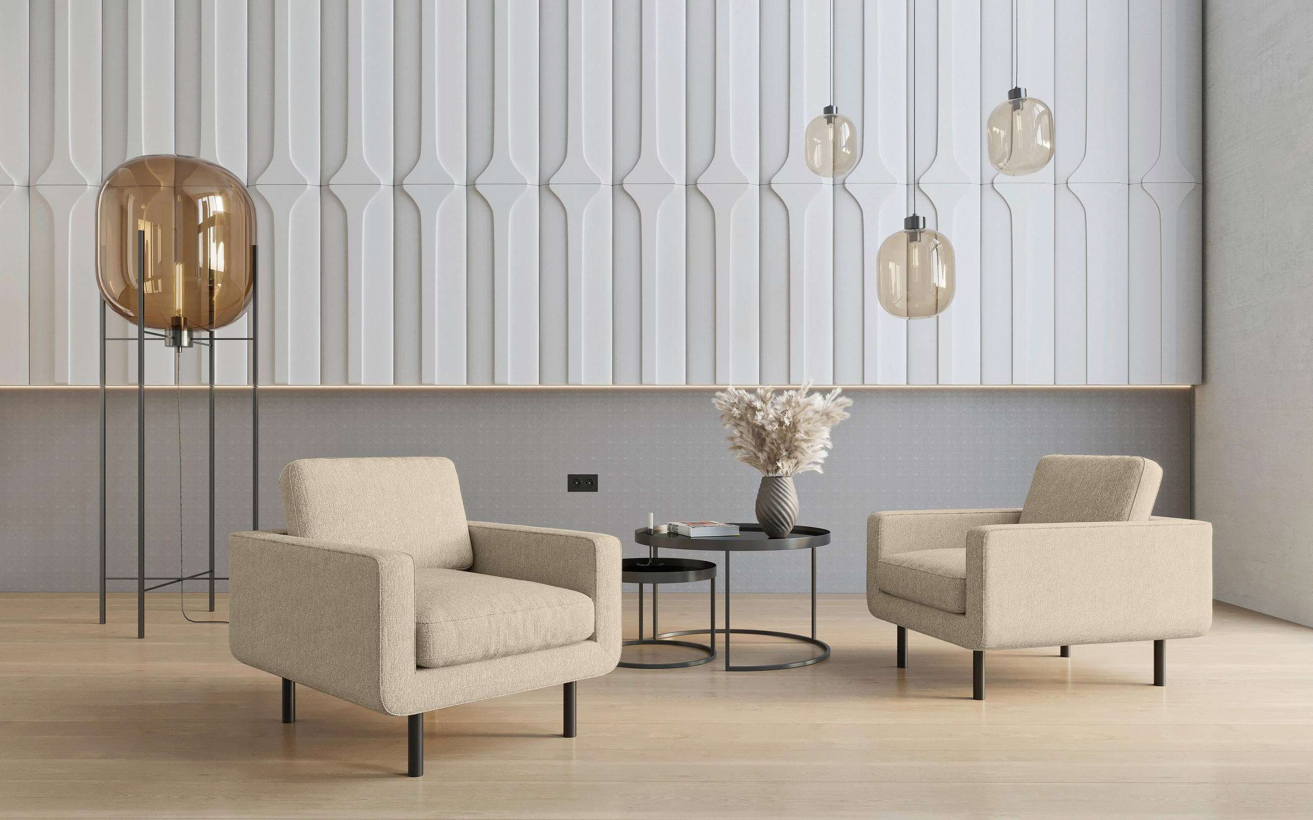 SESSEL in Flachgewebe Beige  - Beige/Schwarz, Design, Textil/Metall (70/80/92cm) - Livetastic